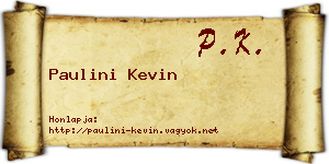 Paulini Kevin névjegykártya